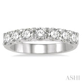 1 ctw Round Cut Diamond 7 Stone Wedding Band in 14K White Gold