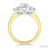 1 ctw Round Cut Diamond Three-Stone Ring in 14K Yellow and White Gold