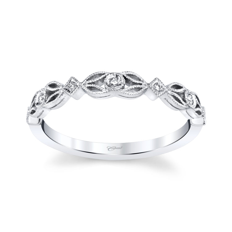 14 KT White Gold Fashion Band With 0.05 ctw