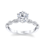 14 KT White Gold Engagement Ring With 0.1 ctw