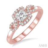 1/5 Ctw Diamond Semi-mount Engagement Ring in 14K Rose Gold