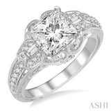 1/3 Ctw Diamond Semi-Mount Engagement Ring in 14K White Gold