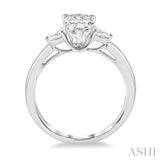 1/2 Ctw Pear Cut Diamond Ladies Engagement Ring with 1/3 Ct Pear Cut Center Stone in 14K White Gold