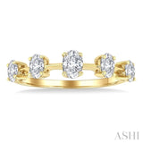 3/4 Ctw Oval Cut Diamond Half Eternity 5-Stone Fashion Band in 14K Yellow Gold