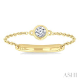 1/20 Ctw Petite Bezel Set Diamond Fashion Chain Ring in 10K Yellow Gold