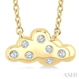 1/20 Ctw Cloud Round Cut Diamond Petite Fashion Pendant With Chain in 10K Yellow Gold