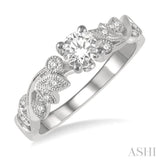 1/10 ctw Diamond Semi-Mount Engagement Ring in 14K White Gold