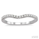 1/4 Ctw Round Cut Diamond Wedding Band in 14K White Gold