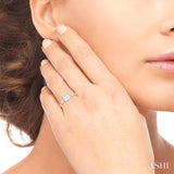 3/8 Ctw Marquise and Round Cut Diamond Semi-Mount Engagement Ring in 14K Yellow and White Gold