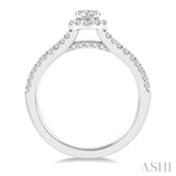 1/3 ctw Circular Mount Split Round Cut Diamond Semi Mount Engagement Ring in 14K White Gold