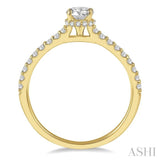 1/5 ctw Round Cut Diamond Semi Mount Engagement Ring in 14K Yellow Gold
