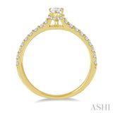 1/5 ctw Pear Shape Round Cut Diamond Semi Mount Engagement Ring in 14K Yellow Gold