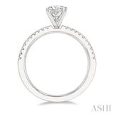 1/3 Ctw Round Cut Diamond Semi Mount Engagement Ring in 14K White Gold