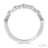1/10 Ctw Bezel Set Round Cut Diamond Stackable Wedding Band in 14K White Gold