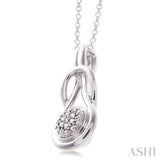 1/50 Ctw Single Cut Diamond Fashion Pendant in Sterling Silver with Chain