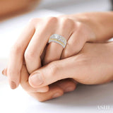 3/4 ctw Round Cut Diamond Semi-Mount Engagement Ring in 14K White and Yellow Gold