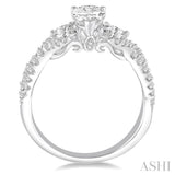 3/4 Ctw Diamond Semi-Mount Engagement Ring in 14K White Gold
