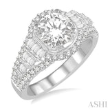 1 ctw Diamond Semi-Mount Engagement Ring in 14K White Gold
