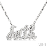 1/5 Ctw 'faith' Script Name Round Cut Diamond Necklace in 10K White Gold