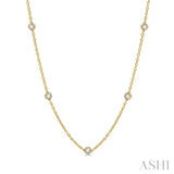 2.00 Ctw Round Cut Diamond Fashion Necklace in 14K Yellow Gold