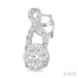 1/2 Ctw Lovebright Round Cut Diamond Earrings in 14K White Gold