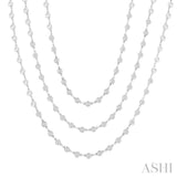 20.00 Ctw Bezel Set Round Cut Diamond Layered 60-Inch Necklace in 14K White Gold