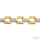 1/4 Ctw Single Cut Diamond Bar Link Bracelet in 10K Yellow Gold