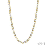 15 Ctw Round Cut Diamond Tennis Necklace in 14K Yellow Gold