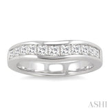 1 Ctw Princess Cut Diamond Matching Wedding Band in 14K White Gold