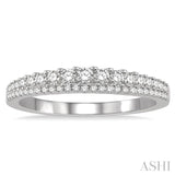 3/8 Ctw Double Row Round Cut Diamond Band in 14K White Gold