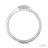 1/6 Ctw Petite Cushion Shape Round Cut Diamond Cluster Fashion Ring in 10K White Gold