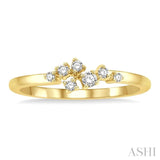 1/8 Ctw Petite Open Center Scatter Round Cut Diamond Fashion Ring in 14K Yellow Gold