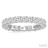 3 Ctw Eternity Princess Cut Diamond Wedding Band in 14K White Gold