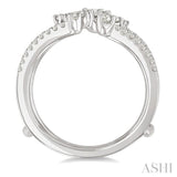 3/4 Ctw Twin Band Mixed Diamond Cut Fashion Ring in 14K White Gold