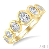 1 Ctw 7-Stone Bezel Set Oval Cut Diamond Fashion Band in 14K Yellow Gold