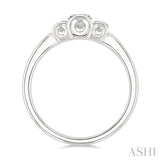 1/2 Ctw 3-Stone Round Cut Diamond Fashion Ring in 14K White Gold