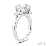 1/2 Ctw Akari Princess Shape Marquise and Round Cut Diamond Semi-Mount Engagement Ring in 14K White Gold