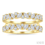 1 1/10 Ctw Zigzag Marquise and Round Cut Diamond Insert Ring in 14K Yellow Gold
