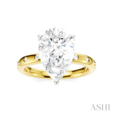 1/5 Ctw Akari Pear Shape Round Cut Diamond Semi-Mount Engagement Ring in 14K Yellow and White Gold