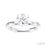 1/6 Ctw Round Shape Round Cut Diamond Semi-Mount Engagement Ring in 14K White Gold