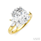 1/2 Ctw Akari Oval Shape Marquise and Round Cut Diamond Semi-Mount Engagement Ring in 14K Yellow and White Gold