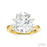 1/2 Ctw Akari Oval Shape Marquise and Round Cut Diamond Semi-Mount Engagement Ring in 14K Yellow and White Gold