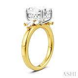 1/2 Ctw Akari Oval Shape Marquise and Round Cut Diamond Semi-Mount Engagement Ring in 14K Yellow and White Gold