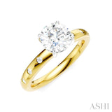 1/6 Ctw Round Shape Round Cut Diamond Semi-Mount Engagement Ring in 14K Yellow and White Gold