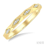 1/20 Ctw 3-D Geometric Shape Round Cut Diamond Stackable Fashion Band in 10K Yellow Gold