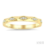 1/20 Ctw 3-D Geometric Shape Round Cut Diamond Stackable Fashion Band in 10K Yellow Gold