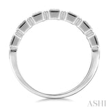 1 Ctw 7-Stone Bezel Set Emerald Cut Diamond Fashion Band in 14K White Gold