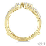 5/8 Ctw Mixed Diamond Cut Fashion Open Ring in 14K Yellow Gold