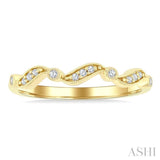 1/10 Ctw Triple Wave Round Cut Diamond Stackable Fashion Band in 10K Yellow Gold