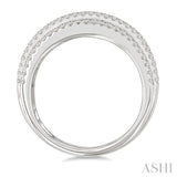 1 1/4 Ctw 5-Row Round Cut Diamond Fashion Band in 14K White Gold